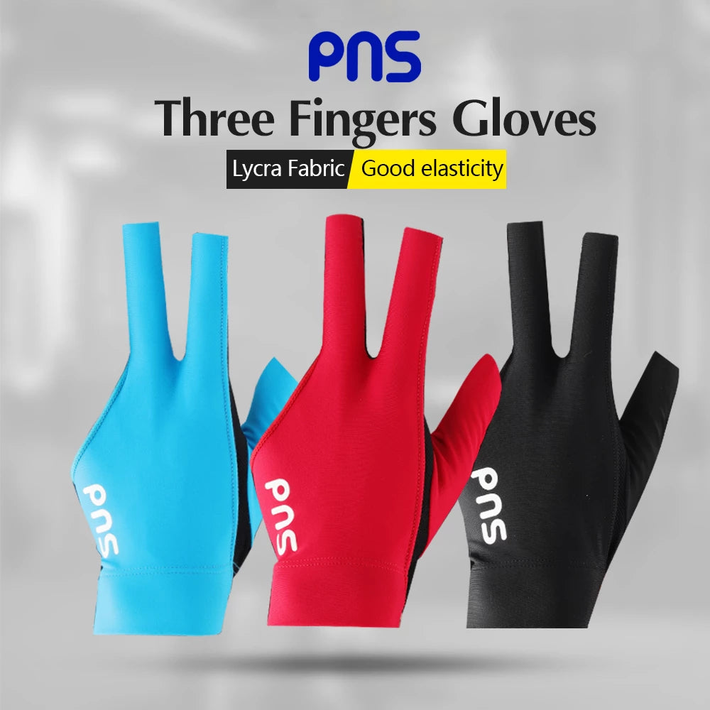 2pcs 3 Fingers Pool Billiard Glove Snooker Cue Professional Left Hand  Anti-slip