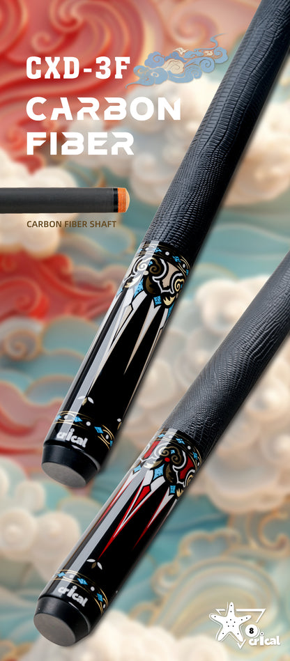 CRICAL XIANGYUN Carbon Fiber Pool Cue 12.5mm Tip 3/8*8 Radial Joint Carbon Cue Fiber Billiard Stick