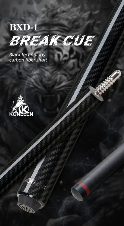 KONLLEN HEIHU Carbon Fiber Break Cue Pool Stick 147cm Powerful and Precise Break Shaft Pool Stick with 13.0mm Tips