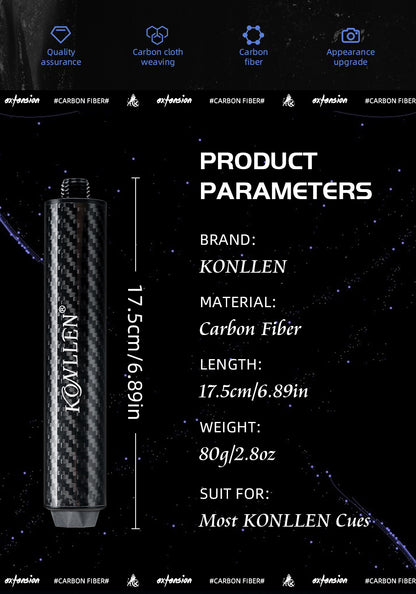 ملحقات البلياردو الأصلية من Konllen مع وصلة تمديد ممتص الصدمات متينة 15.5 سنتيمتر ملحقات البلياردو الاحترافية