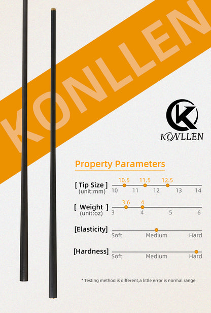 KONLLEN-Carbon Fiber Shaft for Billiard Pool Cue Stick, Uni-Loc Joint, Single Shaft, 10.5mm, 11.5mm,12.5mm