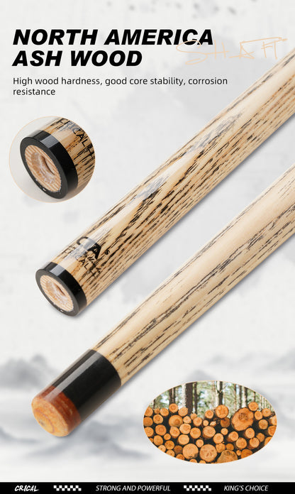 CRICAL Technologia Shaft for Pool Cue, Tiger Tip, Selected Ash Wood Shaft, 11.5mm 3/8*8 Radial Pin Joint Single Shaft