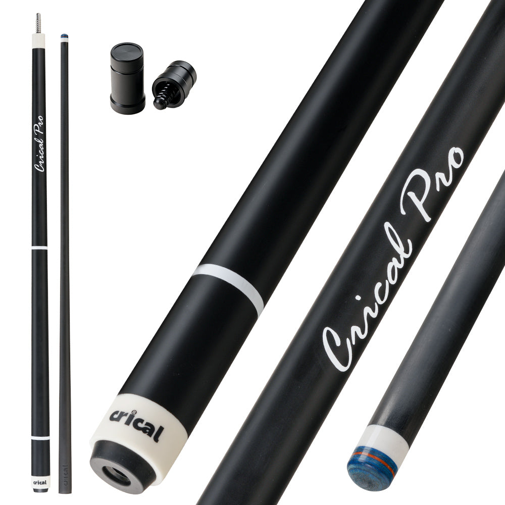 CRICAL CL-PRO Carbon Fiber Pool Cue Stick Black Technology Low Deflection 12.4mm Tip 3 * 8/8 Joint Pin Professional 1/2 Billiard