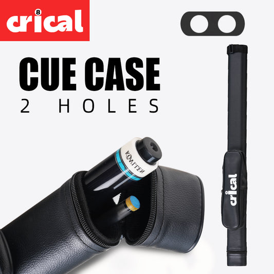 CRICAL Billiard Cue Cases Hard Pool Cue Case,Cue Stick Case 1 Stick 2 Holes Holds 1 Complete of 2-Piece Cue PU Cue Stick Case Bag