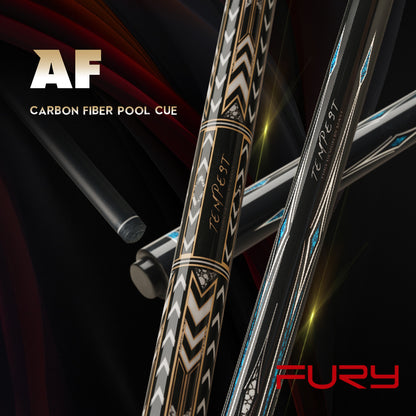 FURY Billiard AF Series Carbon Fiber Pool Cue Stick 12.5mm Professional Carbon Technology Low Deflection3/8*10 Joint 147cm Kit