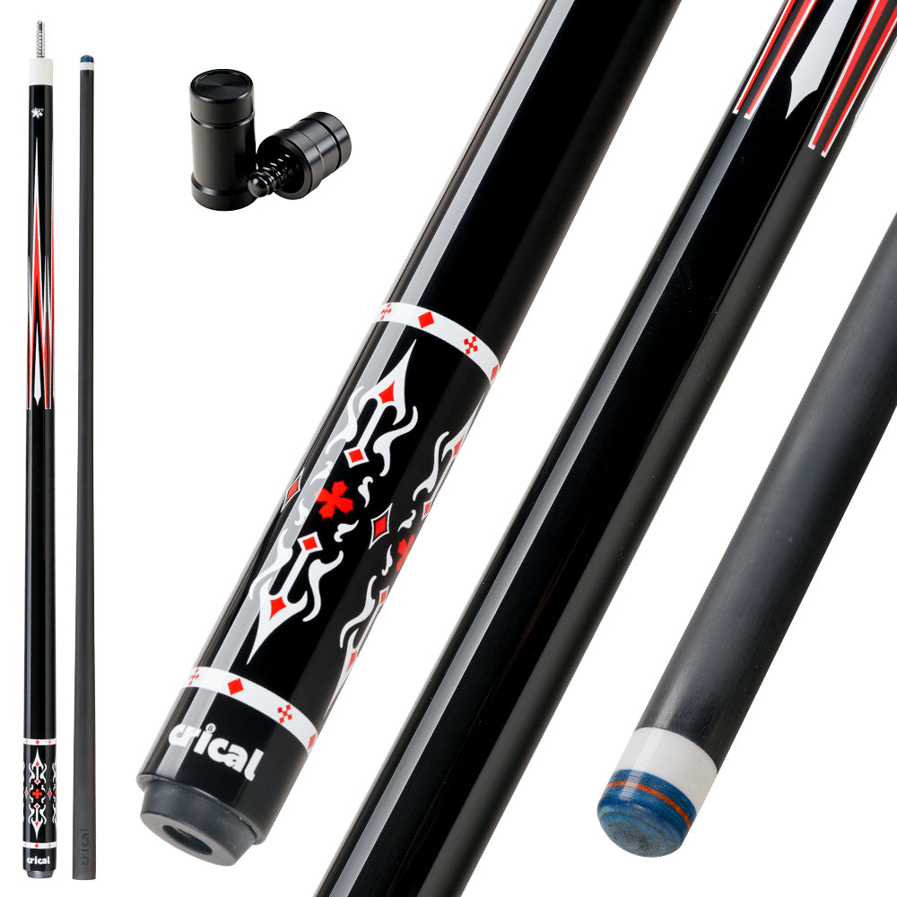 CRICAL PRO3 Carbon Fiber Pool Cue Stick 58" Billiard Cue Sticks Professional Low Deflection Pool Sticks with 3/8 * 8 Pin Joint and 12