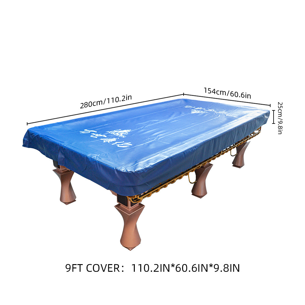 KONLLEN Heavy Duty Leatherette Billiard Pool Table Cover,Blue Waterproof&Tearproof Cover for Pool Table