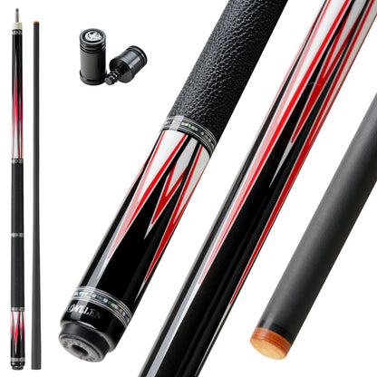 KONLLEN-Upgrade Carbon Fiber Pool Cue Stick, Real Inlay Billiard Cue, 12.5mm Tip, Low Deflection Technology, Shaft Abalone