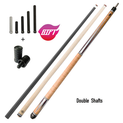 ZOKUE KONLLEN Carom Stick Carbon Fiber Shaft Maple Shaft Carom 3 Cushion Cue Carom Cue Taper 12mm Tip 142cm Libre Cue