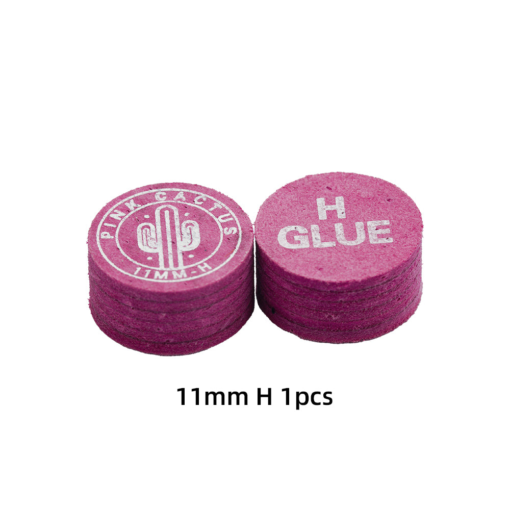 PINK CACTUS Pink Pool Cue Tip, 11mm/ 14mm Tip Made of Multi-layer Pigskin with S / M / H for Pool and Snooker Accessories Billiards