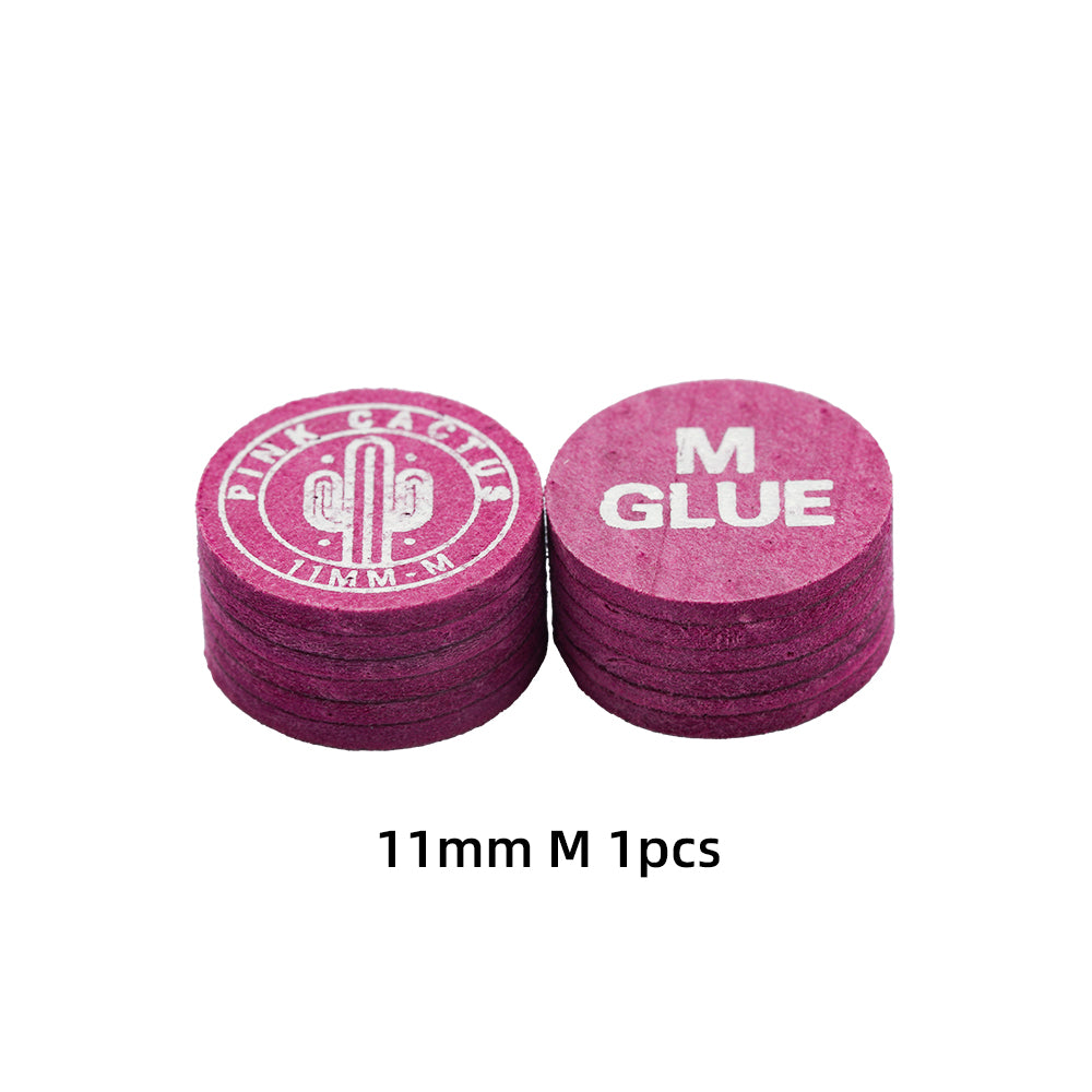 PINK CACTUS Pink Pool Cue Tip, 11mm/ 14mm Tip Made of Multi-layer Pigskin with S / M / H for Pool and Snooker Accessories Billiards