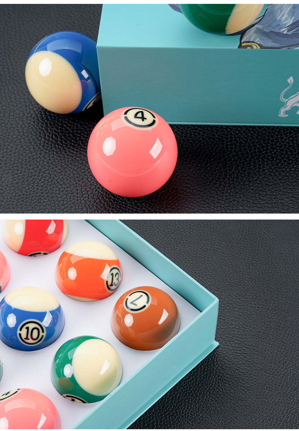 KONLLEN Pool Balls 57.2mm Resin Balls Set 2-1/4" 16pcs Full Set For Pool Tables Billiard Pendulum Sticker Billliards Accessories