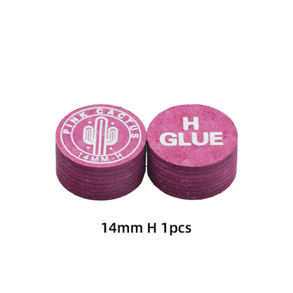 PINK CACTUS Pink Pool Cue Tip, 11mm/ 14mm Tip Made of Multi-layer Pigskin with S / M / H for Pool and Snooker Accessories Billiards