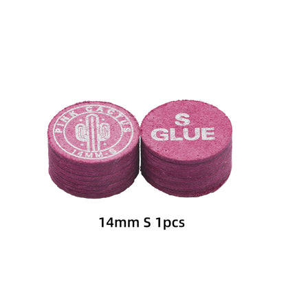 PINK CACTUS Pink Pool Cue Tip, 11mm/ 14mm Tip Made of Multi-layer Pigskin with S / M / H for Pool and Snooker Accessories Billiards