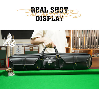 KONLLEN Pool Cue Case 7holes PU Leather Carrying Cases 3 Butts 4 Shafts Pockets Billiard Accessories