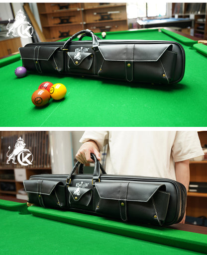 KONLLEN Pool Cue Case 7holes PU Leather Carrying Cases 3 Butts 4 Shafts Pockets Billiard Accessories