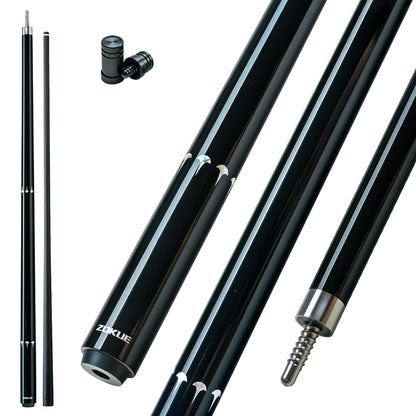 ZOKUE Carbon Fiber Pool Cue Stick with 2 Shafts Low Deflection Full Carbon Technology 1/2 Split Billiards Pool Stick Set with 10.5/11.5/12.5mm Tip