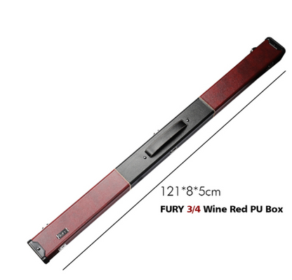 FURY Pool Cue Box 2 Holes Wine Red PU 3/4 Piece Snooker Box Durable Billiard Accessories