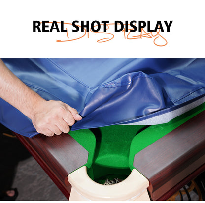 KONLLEN Heavy Duty Leatherette Billiard Pool Table Cover,Blue Waterproof&Tearproof Cover for Pool Table