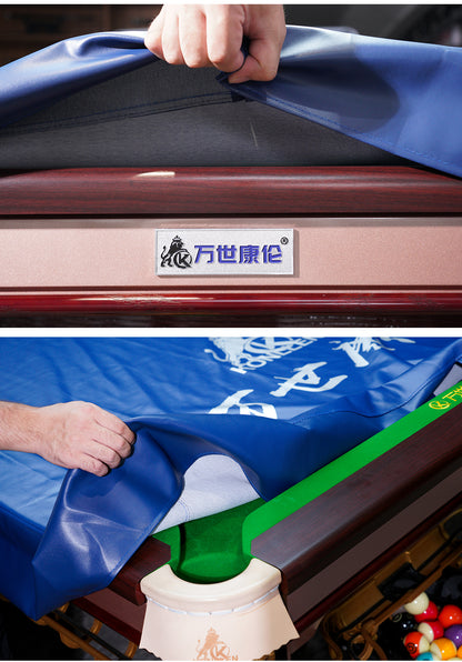 KONLLEN Heavy Duty Leatherette Billiard Pool Table Cover,Blue Waterproof&Tearproof Cover for Pool Table