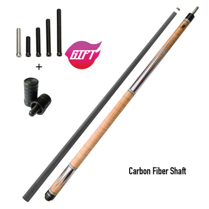 ZOKUE KONLLEN Carom Stick Carbon Fiber Shaft Maple Shaft Carom 3 Cushion Cue Carom Cue Taper 12mm Tip 142cm Libre Cue