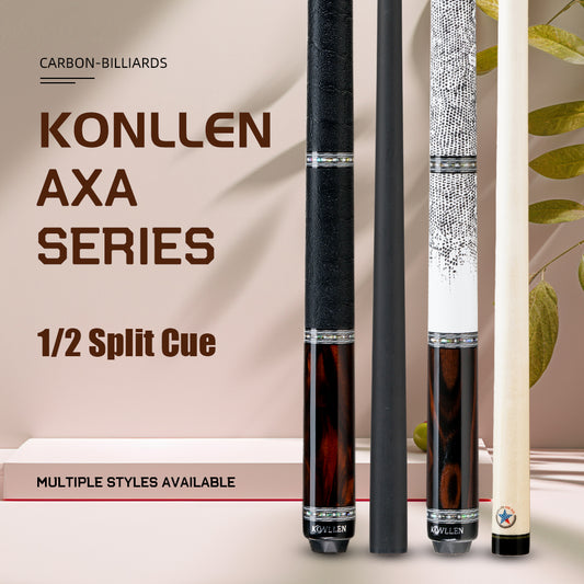 KONLLEN Carbon Fiber Pool Cue - AXA Series - Handmade Inlay Cues Stick Precision and Stability Professional Low Deflection Pool Stick