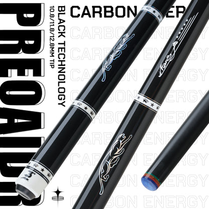 PREOAIDR 58" XINGBAO 1/2 Black Technology Billiard Pool Cue Stick 10.5/11.5/12.5mm Carbon Energy 1/2 Billiard Pool Cue Stick