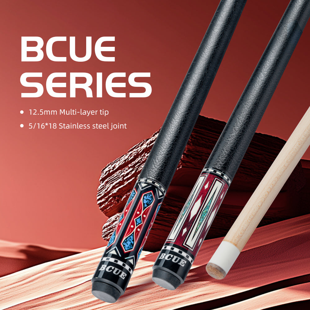 BCUE Maple Pool Cue Stick 58" Pool Sticks for adults Professional Billiard Cue Sticks with 5/16*18 Pin Joint and 12.5mm Tip