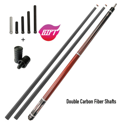 ZOKUE KONLLEN Carom Stick Carbon Fiber Shaft Maple Shaft Carom 3 Cushion Cue Carom Cue Taper 12mm Tip 142cm Libre Cue