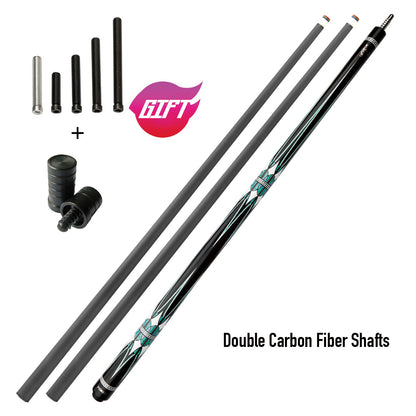 ZOKUE KONLLEN Carom Stick Carbon Fiber Shaft Maple Shaft Carom 3 Cushion Cue Carom Cue Taper 12mm Tip 142cm Libre Cue