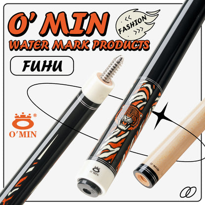 OMIN-Maple Shaft Billiard Pool Cue Kit, FUHU Series, Professional Stick, 3/8*10 Joint, Smooth Grip, Piano Painting, 1/2 Billiard