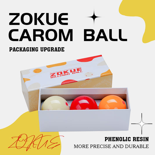 ZOKUE Carom Ball Set Carom Billiard Balls (61.5 mm) Complete 3 Ball Set for Beginner