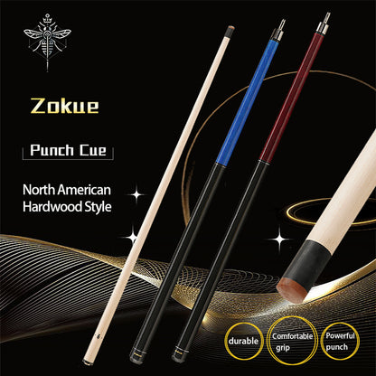 ZOKUE Billiard Punch Cue, Uni-Lock, Quick Joint, 13mm Tip Maple Shaft, Smooth Wrap Break, Strong Powerful Kit, Exquisite Design