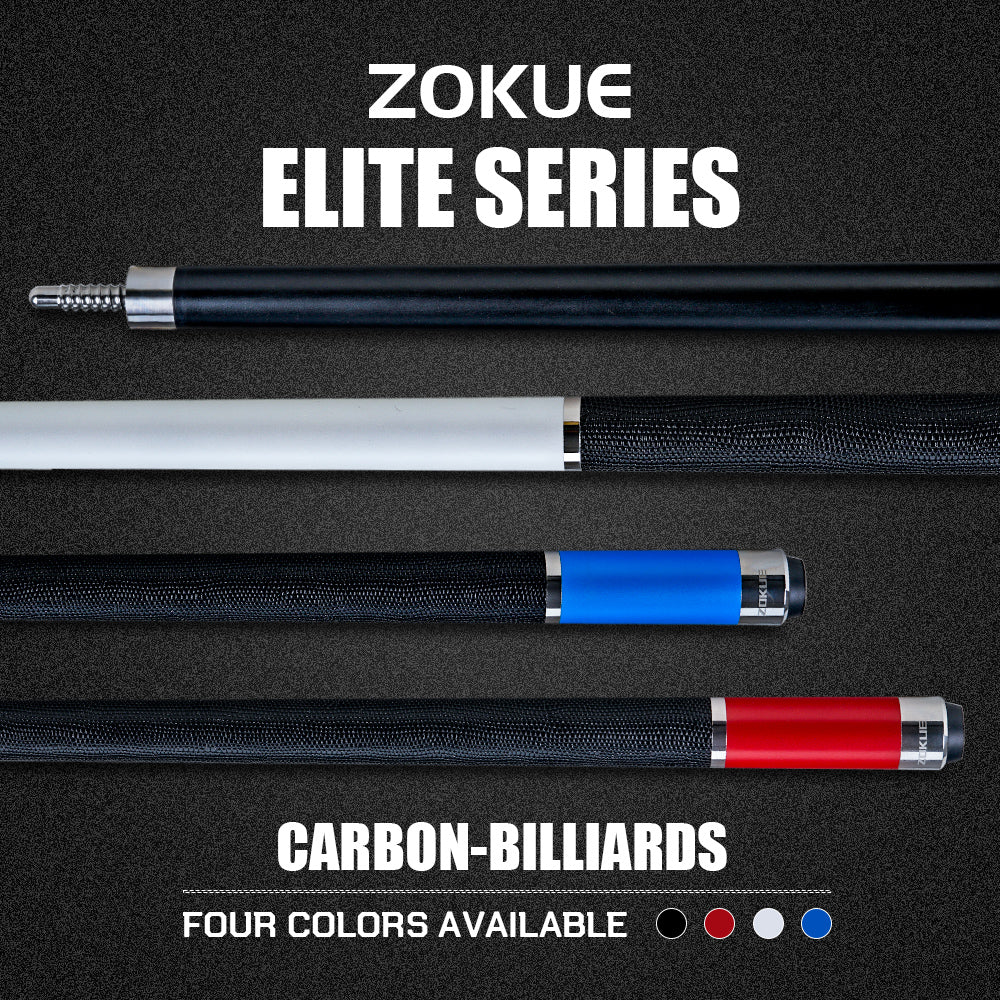 ZOKUE Elite Series Carbon Fiber Pool Cue Low Deflection Full Carbon Technology Cue Stick For Beginner Primary Pool Stick