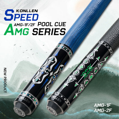 KONLLEN Carbon Fiber Pool Cue Stick, 12.5mm Tip, 3*8 Joint Pin, Professional Taper, Low Deflection Billard