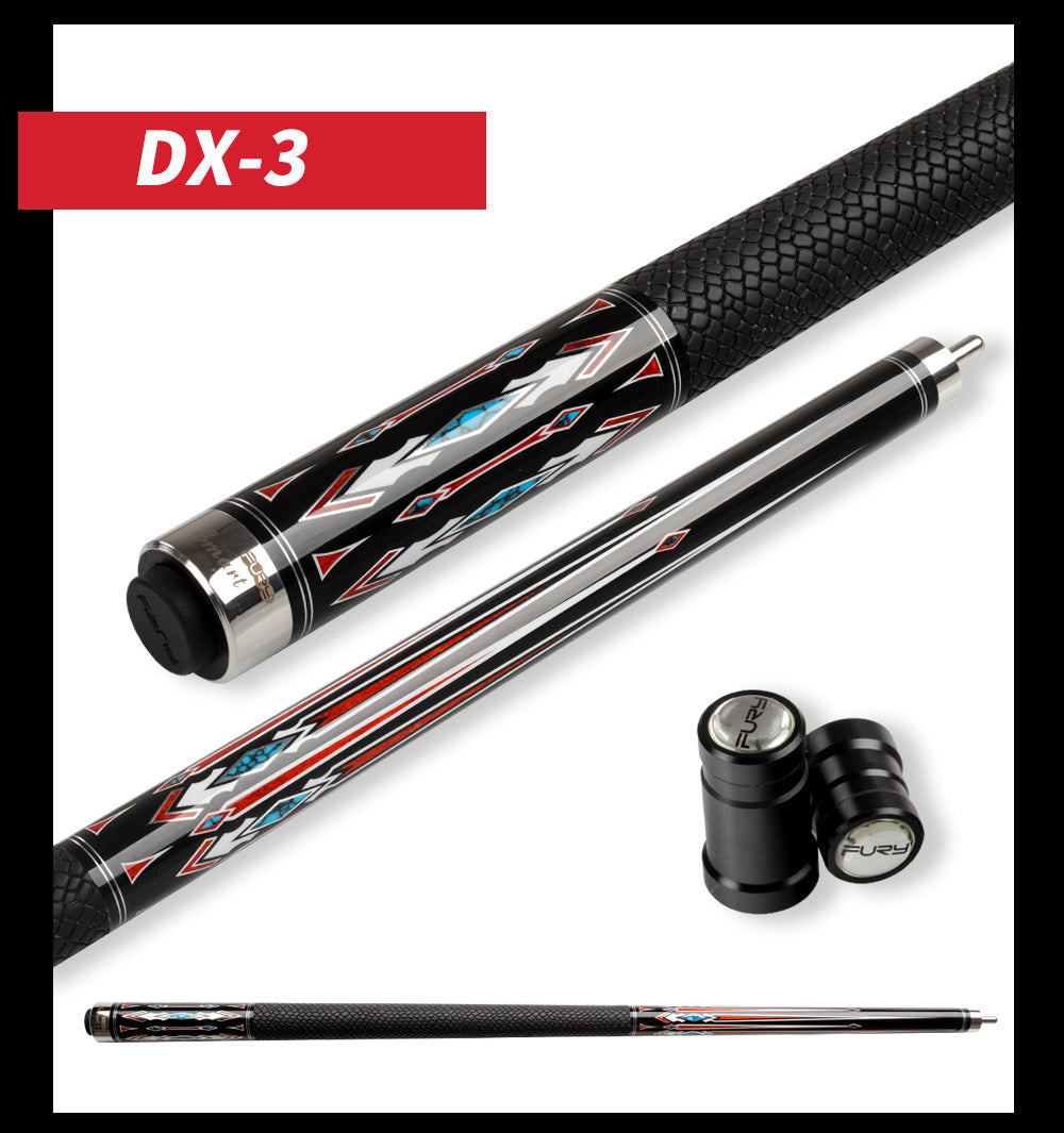 FURY DX-1/4 Billiard Pool Cue HT2 Maple Shaft Leather Handle 12.5mm Tiger  Tip Quick Joint Handmade Billiar Stick Kit