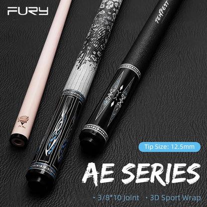 FURY 58" 1/2 Hurricane AE-1/2/3/4/5/6 Billiard Pool Cue Stick 12.5mm