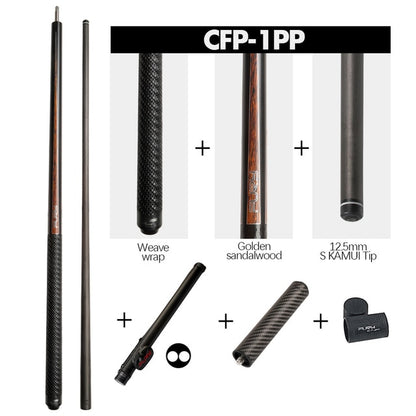 FURY CFP Billiard Black Technology Pool Cue 12.5mm/12.8mm SS Kamui Tip PAS Carbon Fiber Shaft Professional Billar Stick Kit