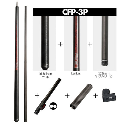 FURY CFP Billiard Black Technology Pool Cue 12.5mm/12.8mm SS Kamui Tip PAS Carbon Fiber Shaft Professional Billar Stick Kit