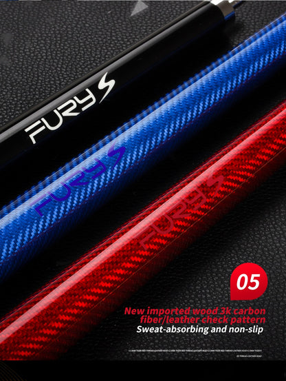 FURY FG Billiard Pool Cue Stick 11.75mm/13mm Tip Carbon Fiber Braided Grip Billiard Cue Stick Kit for Professional Athlete