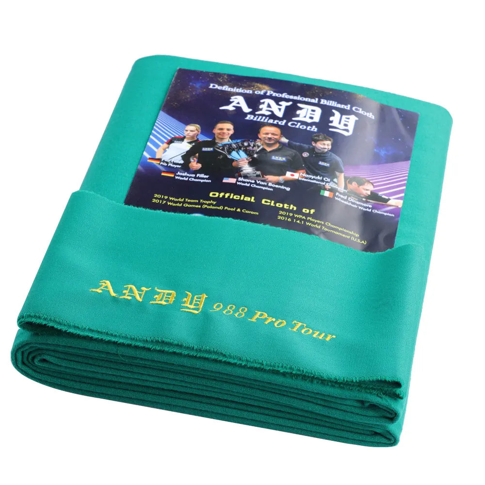 ANDY 988 Define Professional Billiard Cloth for 80% Wool 20% Nylon High Quality Professional Billiard Accessories for Tournament