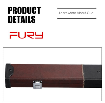 FURY Pool Cue Box 2 Holes Wine Red PU 3/4 Piece Snooker Box Durable Billiard Accessories