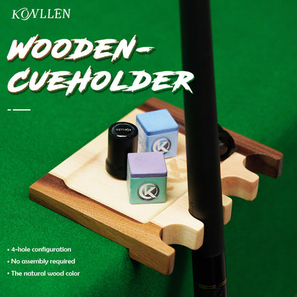 KONLLEN Pool Stick Holder Portable Cue Stick Claw Rack Holds 4 Cues Solid Wood Pool Cue Holder With Non-Slip Pad - 1 Piece