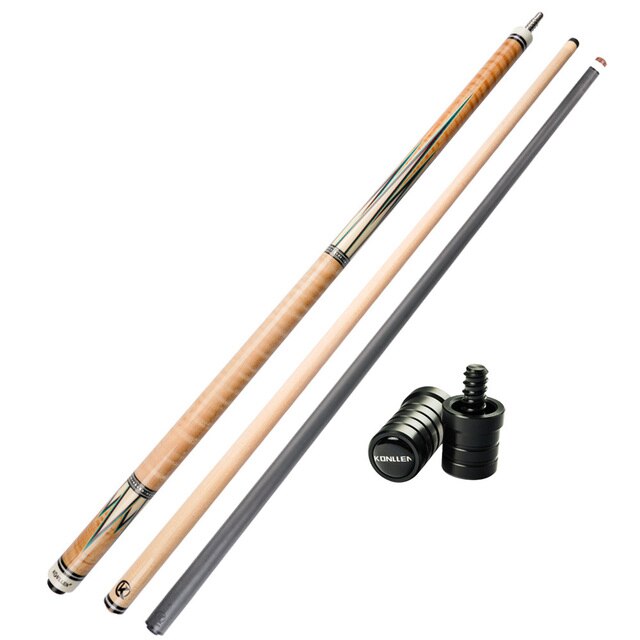 KONLLEN 3 Cushion Carom Cue Real Inlay Low Deflection Stick