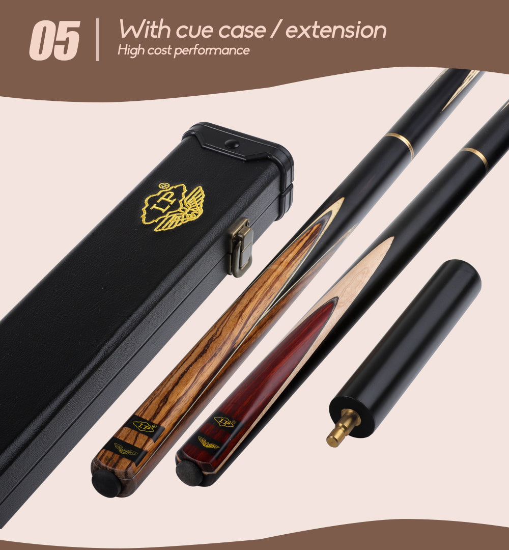 LP Ash Handmade Snooker Cue Kit, Stick with Good Case with Extension, 10mm Tip, Made in China