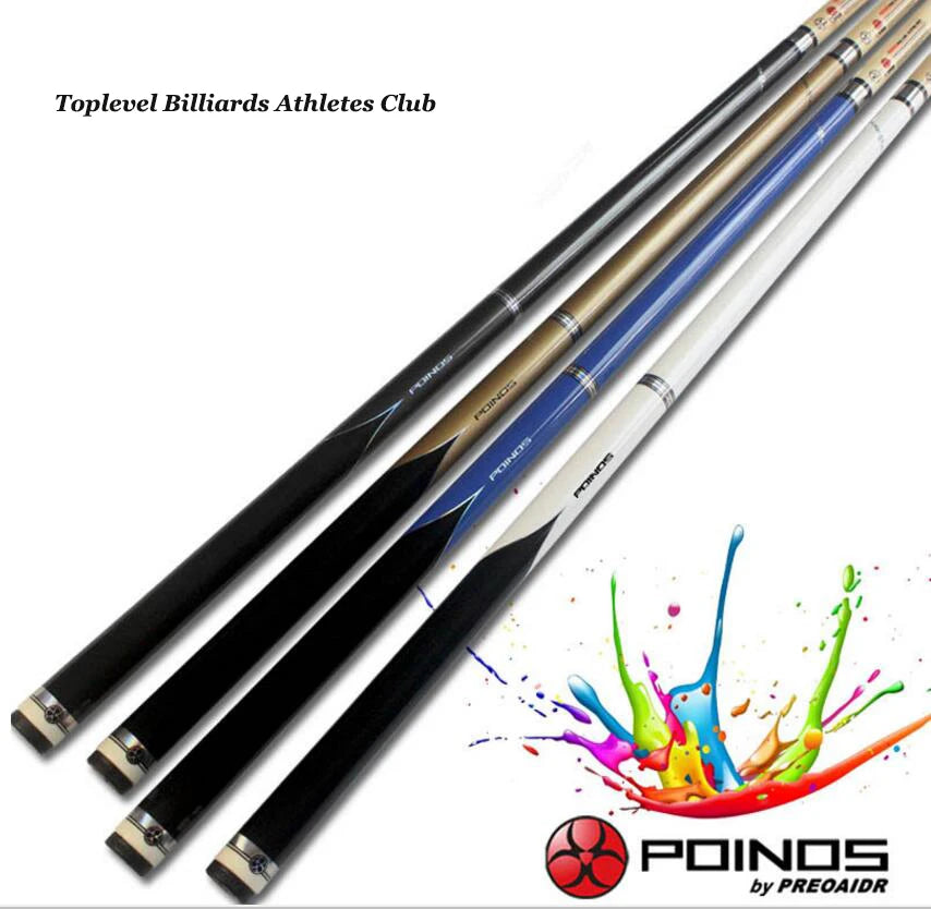 POINOS Brand CY Billiard Pool Stick Cue Kit Tips 13mm 11.5mm 10mm Gold Blue White Black Colors Duarble China