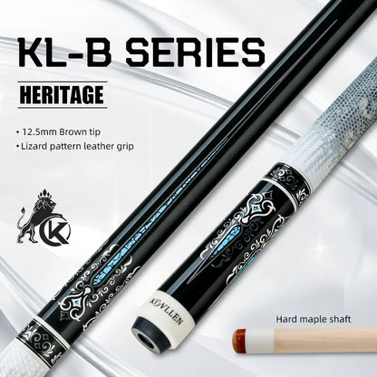 KONLLEN KL-B1/B2 Billiard Cue Stick with 12.5mm Tip  Maple Shaft Leather Grip Professional Taper 3*8/8 Joint for Pool Cue Stick