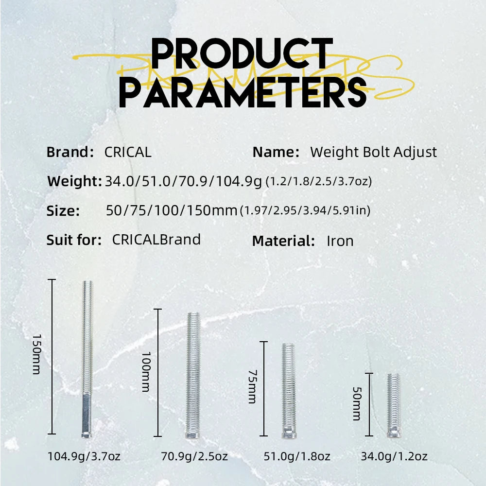 Crical Weight Bolt Adjust 1.2/1.8/2.5/3.7OZ 4 Pieces Set of Weight Bolt Adjustable Billiard Accessories