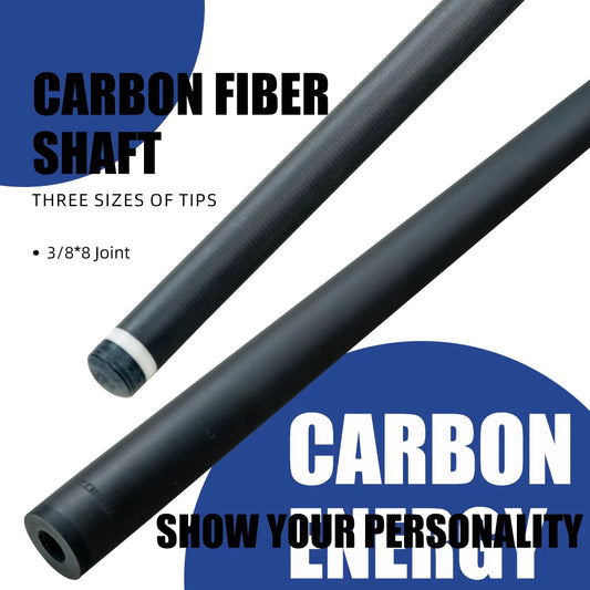 Zokue Carbon Fiber Shaft with 3/8*8 Pin Joint 10.5mm/11.5/12.5mm tip professional carbon shaft for Pool Billiard cue stick