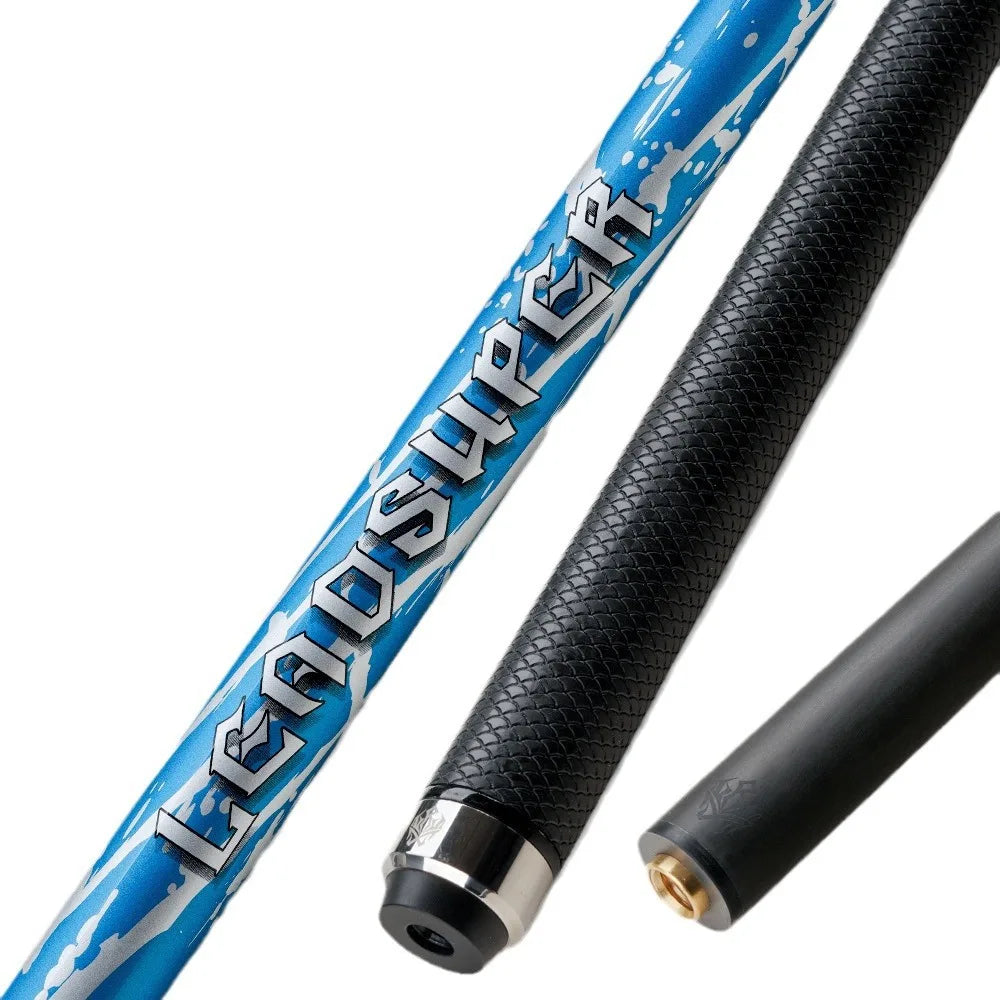 LEADSUPER pool cue  with 12.5mm tip 1/2 Split black technology carbon fiber cue for Billiard Cue Stick